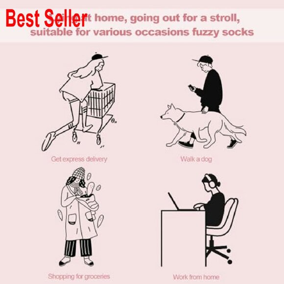 Fuzzy Socks Women Cozy Fluffy Warm Slipper Socks Gift Set 5 Pairs - Picture 6 of 8